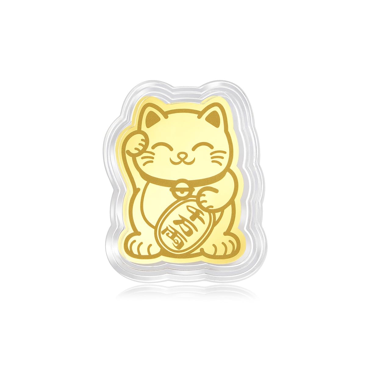 999.9 24K Gold Chinese Gifting Collection Gold Maneki Neko Lucky Cat Ingot for Women and Men 90877D