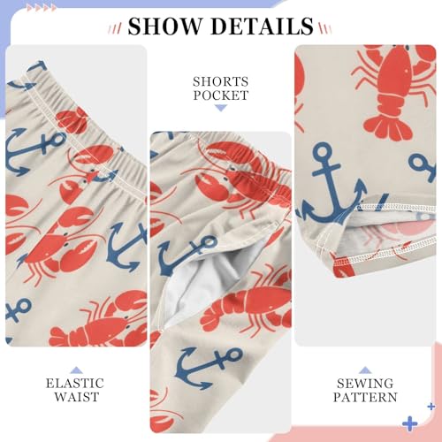 ALAZA Red Lobster Anchor Pajama Pants Long Sleep Pant Pajama Bottoms Elastic Waist with Pockets4