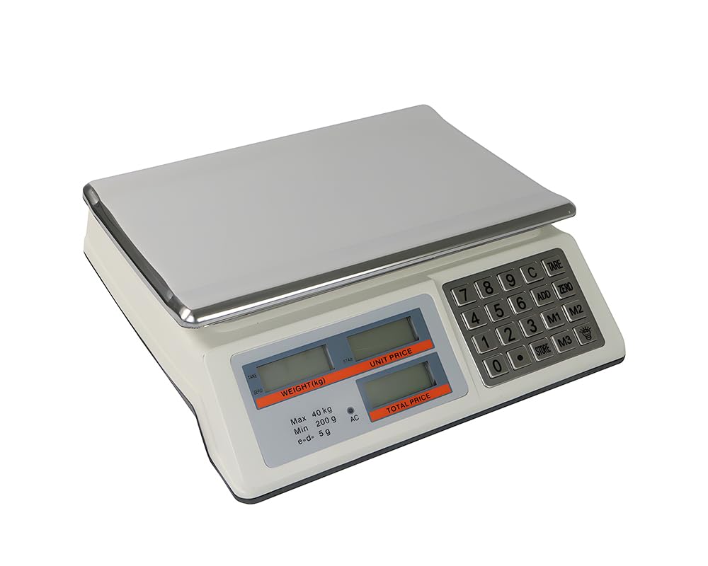 Preisberechnungs-Plattformwaage, Präzise elektronische Waage, Ladenwaage, Doppelseitige LCD-Anzeige HDWR wagPRO-S40A
