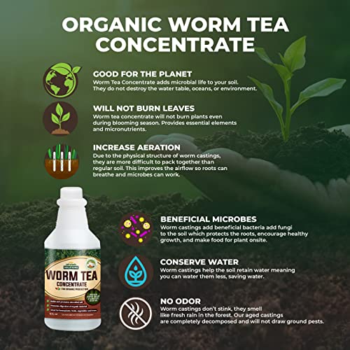 Worm Tea for Gardening Soil Worm Tea Fertilizer Liquid Worm Castings, Earthworm Casting