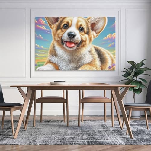 Cuadro en lienzo de Corgi galés de 20x30 pulgadas para transformar paredes vacías y aburridas 4