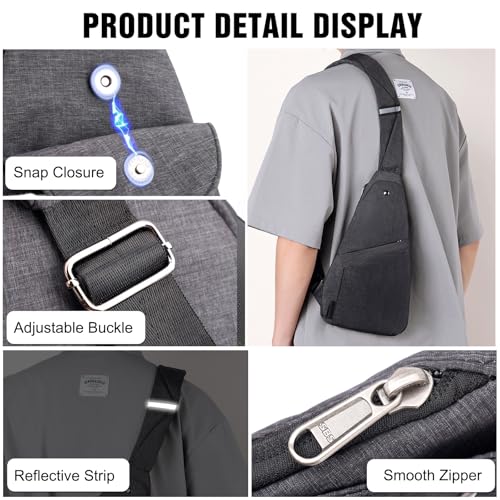 Lightweight Sling Bag Men Chest Pack with Reflective Strips Women Versatile Motorcycle Crossbody Bags Cover Shoulder Carry Body Wallet for Hiking Running Outdoor Travel Daypacks Green4