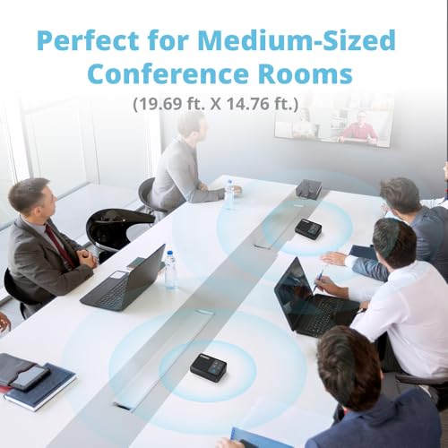 AVerMedia Wireless Conference Speakerphone AW111 con captación de voz 360°, reducción de ruido y botón de silencio, altavoz para conferencias para 10 personas, compatible con laptop, PC y cámara PTZ miniatura 4