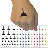 Toilet Plunger Plumbing Icon Solid Temporary Tattoo Water Resistant Fake Body Art Set Collection - Brown (One Sheet)