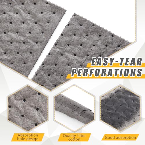 Image of SmoothNovelty 30 inch W x 150' l Oil Absorbent Mat Roll Oil Pads Absorbs up to 40.2 Gallons Heavyweight Mat Roll for Protecting Home Garage Basement(Gray)