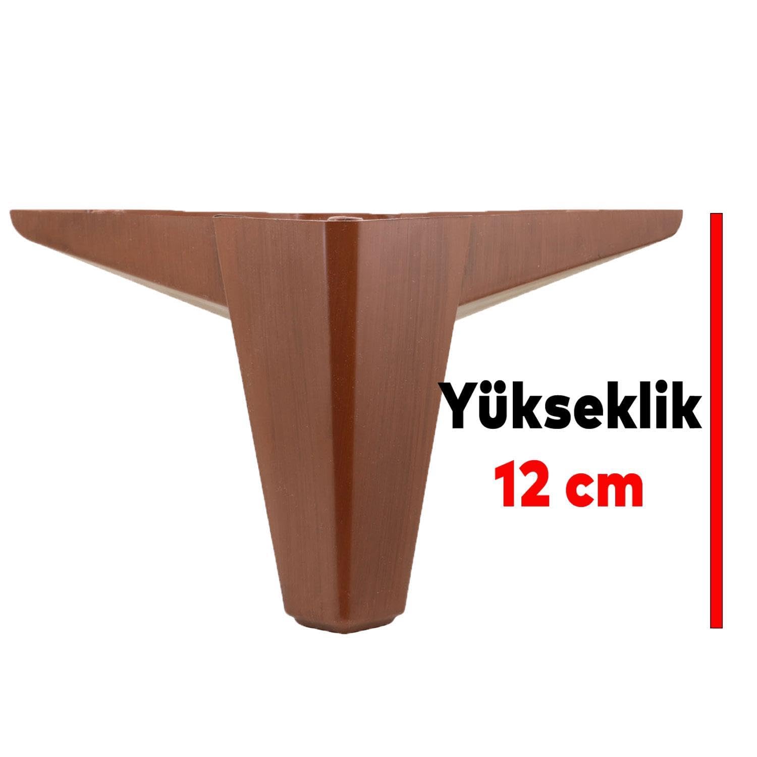 Badem10 20'li Set Sedir Lüks Mobilya Koltuk Kanepe Tv Ünitesi Destek Ayağı 12 cm Ahşap Desenli Ayakları