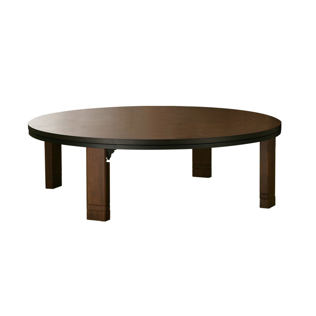 Amazon | 高さ4段階調節つき 天然木丸型折れ脚こたつ フラットロンド