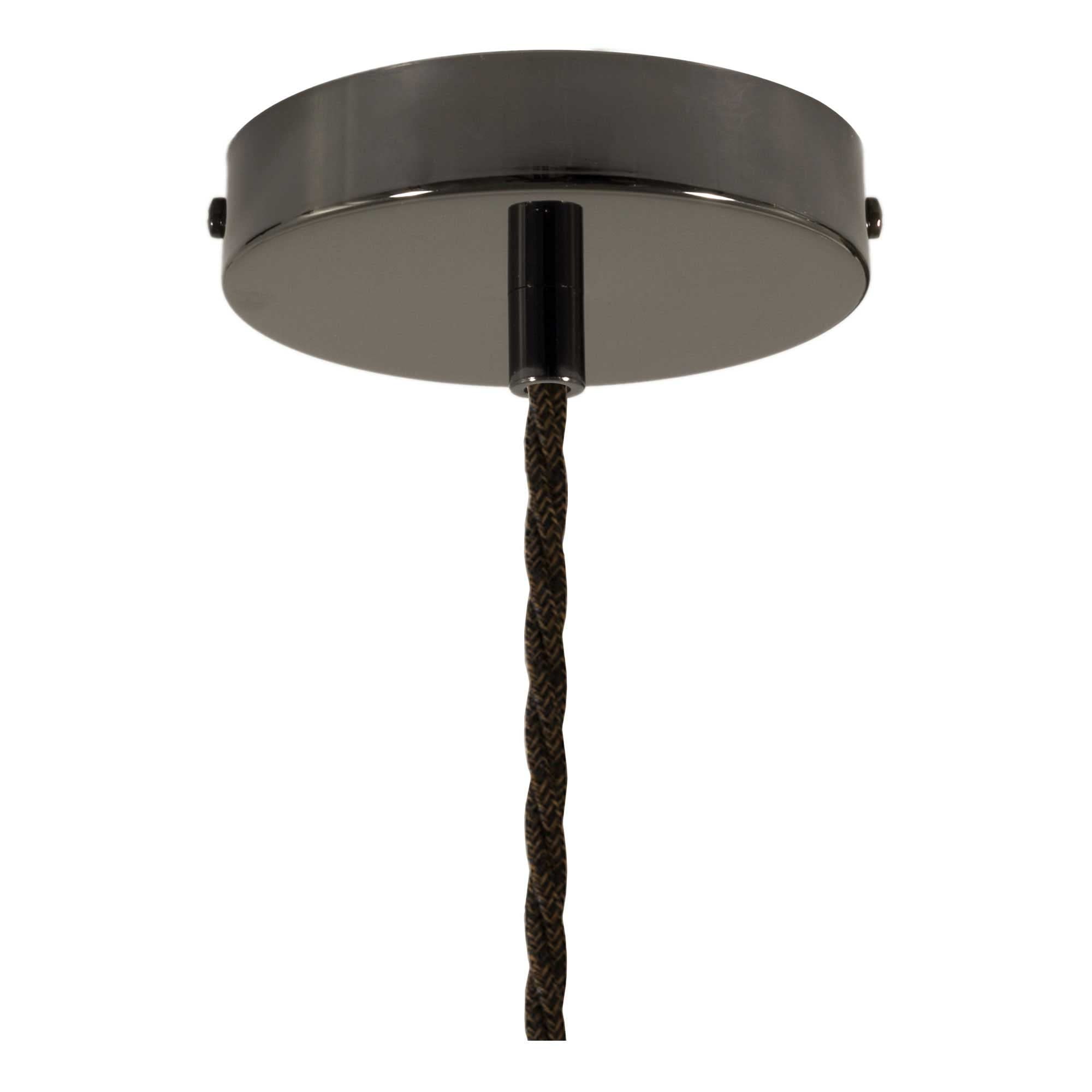 creative cables - Lampada a sospensione Made in Italy completa di cavo tessile trecciato e portalampada in alluminio - Con lampadina, Nero perla