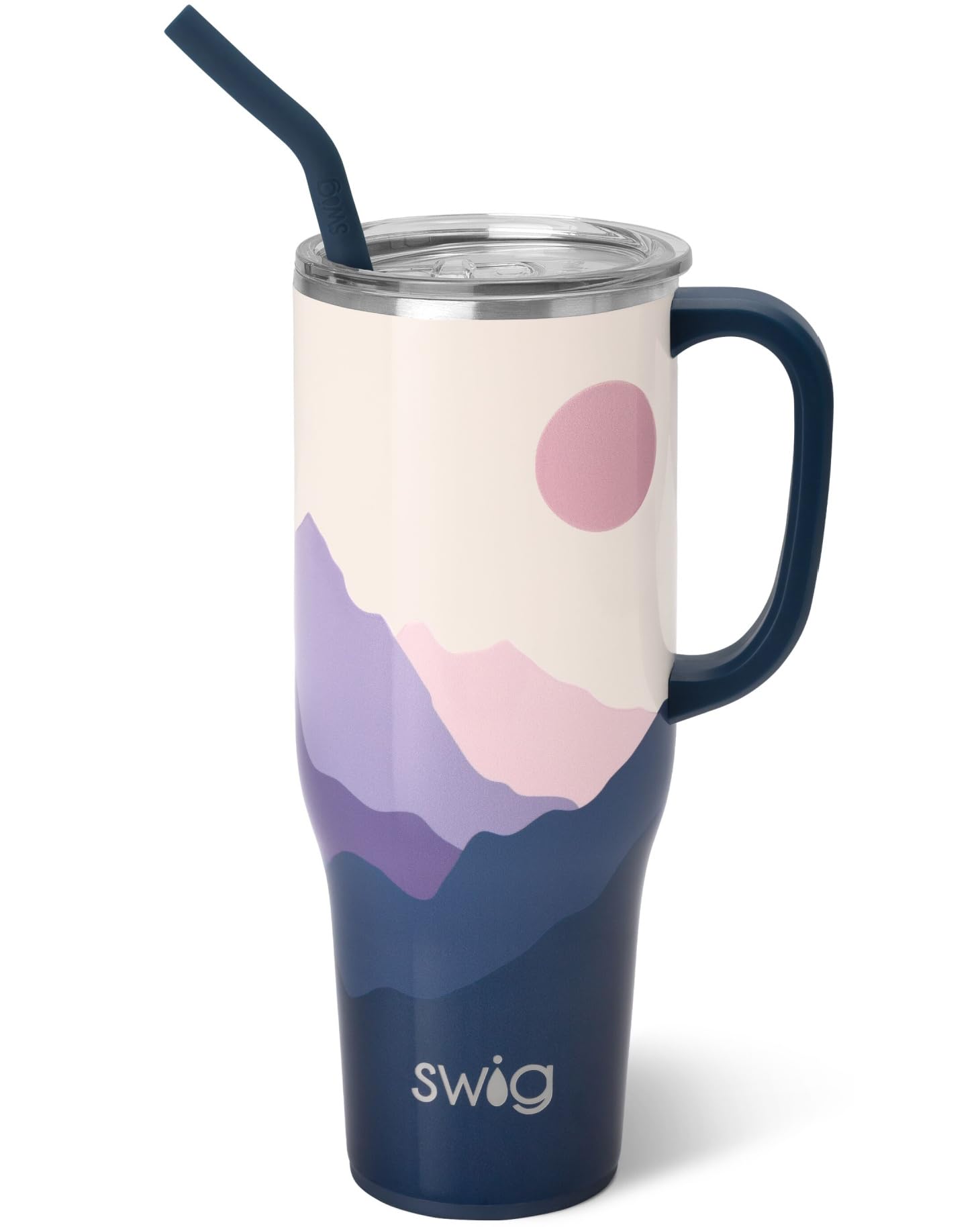 Swig Life 40oz Mega Mug, 40 oz Tumbler with Handle and Straw, Cup Holder Friendly, Dishwasher Safe, Extra Large Insulated Tumbler, Stainless Steel (