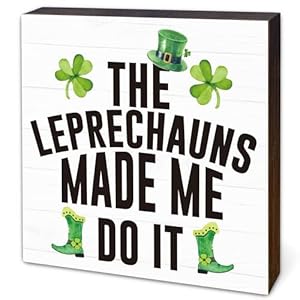 St. Patrick's Day Decorations, St Patricks Day Decor, Irish Gifts for Women, Rustic Green Shamrock Wood Block Sign for Home Party Shelf Table Tiered Tray Decor, 4.7" x 4.7"-A14 St Patricks Day Decorations St Patricks Day Decor Irish Gifts for Women Rustic Green Shamrock Wood Block Sign for Home Party Shelf Table Tiered Tray Decor 47 x 47 A14