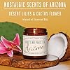 Arizona Gifts, Arizona Decor for Home - 'There's No Place Like Arizona Candle, w/Desert Lilies & Cactus Flower I Arizona Souvenirs I Arizona State Gifts I 9oz Jar, 50Hr Burn, USA Made #1