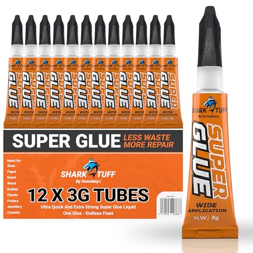 12 Pack - Strong Superglue All Purpose General Strong Instant Repair Toughest Adhesive Super glue Gel For Plastic Rubber Leather Shoes Metal Ceramic & More