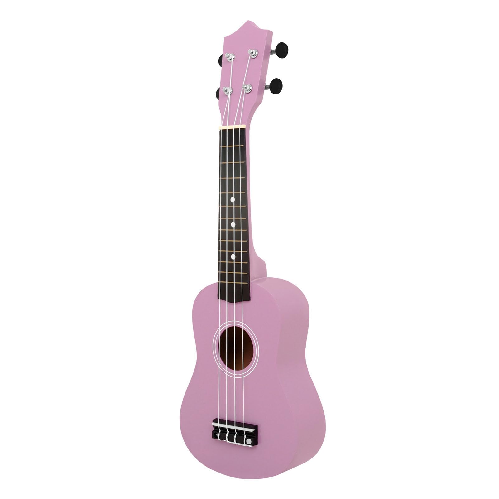 Generic Bunte 21-Zoll-Ukulele für Anfänger mit Stimmgerät, Kapodaster, Plektren und Gigbag, Lindenholz-Ukulelen-Starterset für Erwachsene und Kinder (PINK)