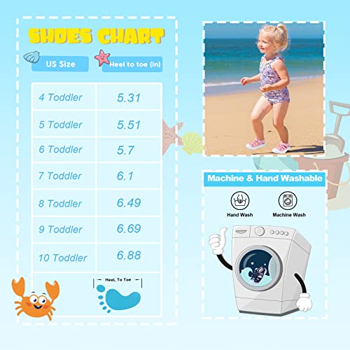 Joinfree JR-23Q1BB06-DYEPINK-21 Kids Water Shoes Girls Athletic Barefoot Quick Dry Non Slip Sport Sneaker Shoes Breathable Swim Shoes Sandals 6 Toddler Dye Pink thumb #5