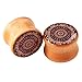 Longbeauty 4 Pair Vintage Handmade Organic Wood Double Flared Saddle Tunnel Ear Plugs Expander Gauges 10MM