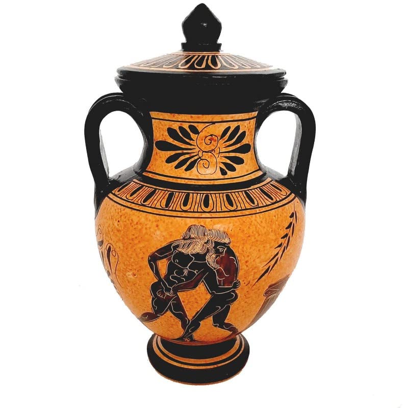 Greek Vase Amphora 19cm,shows Ancient Athletic themes