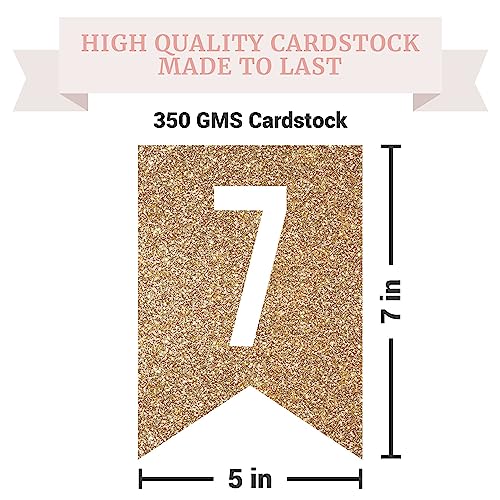 Image of Pre-Strung Happy 70th Birthday Banner - Gold Glitter Birthday Banner | No DIY - Gold Glitter 70th Party Decorations for Men & Women - Pre-Strung on 6 ft Strands - Bday Party Decorations & Decor