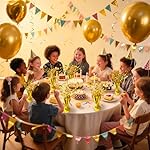 6 Pack Metallic Foil Spray Centerpiece Star Table Decoration Burst Table Centerpieces for Birthday New Years Nye Wedding Anniversary Graduation Holiday Party Supplies Decor, Gold - Image 3