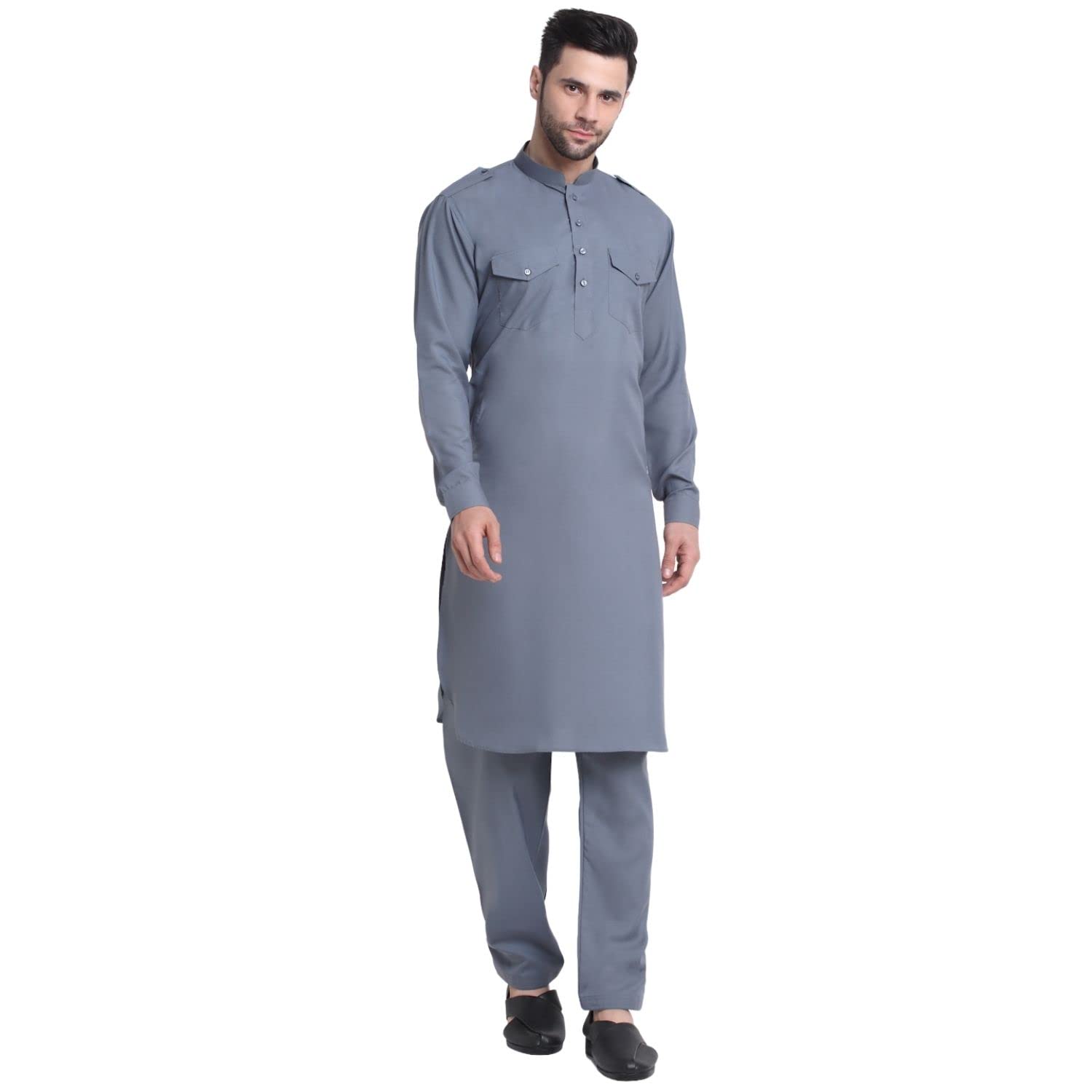 kraft india Men Cotton Solid Pathani and Salwar Set-picture-12