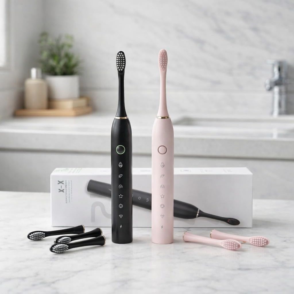 Escova de Dente Elétrica Sônica Recarregável USB, Limpeza Profunda Escova de Dente Elétrica Sônica Recarregável USB, Limpeza Profunda