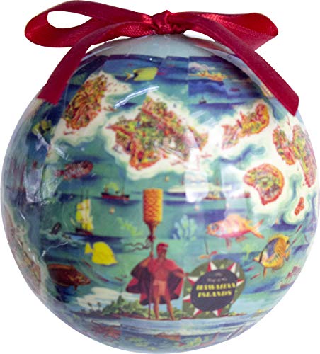 Hula Girl Hawaiian Christmas Tree Ornaments (7 In A Box, Assorted Balls) #TOP3