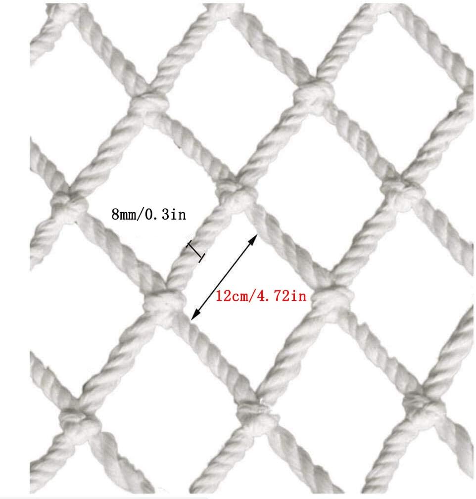Rope Netting Cat Safety Net,Pet Anti-Fall Protective Netting,Indoor Outdoor Pet and Toy Safe Banister Railing Mesh GuardCeiling Decoration Net(Size:1x8m(3.3x26ft),Color:Hemp Rope net)