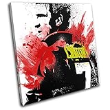 Bold Bloc Design - エリック・カントナ グランジ・アブストラクト スポーツ シングル キャンバス アートプリントボックス フレーム入りピクチャーウォールハンギング - 英国製 - 額入りですぐに掛けられる RC-6416(00B)-SG11-LO (C) 75x75cm RC-6416(00B)-SG11-LO-C