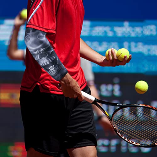 Stromguard Compression Sports Arm Sleeve Digital Camo Baseball Football Basketball - (One Arm Sleeve) (Adult Medium, #23 - Gray Skull) #TOP4