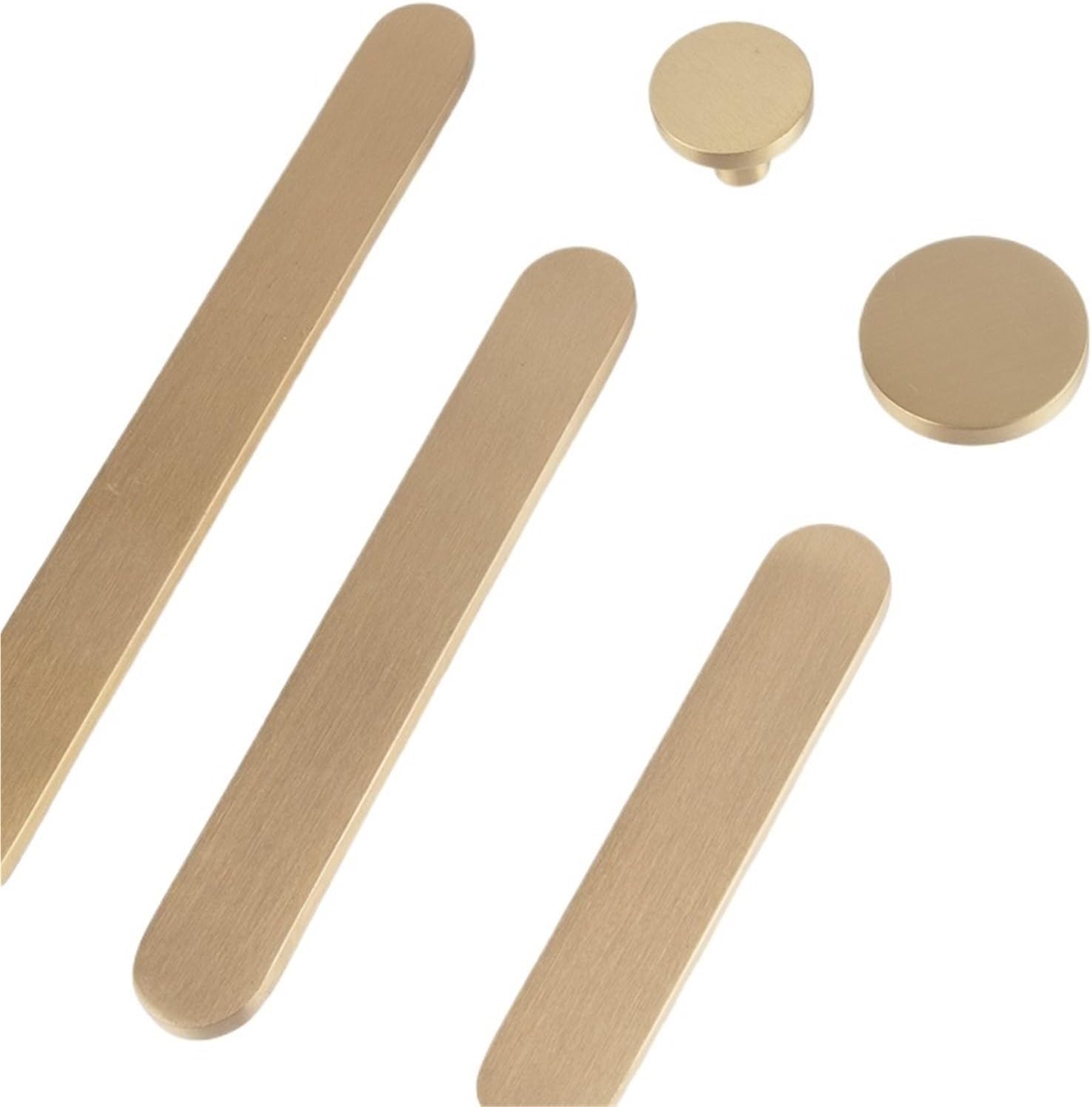 Solid Brass Plain Cabinet Wardrobe Drawer Brushed Furniture Black Handle T-bar 1Pcs(8825-192-Gold)