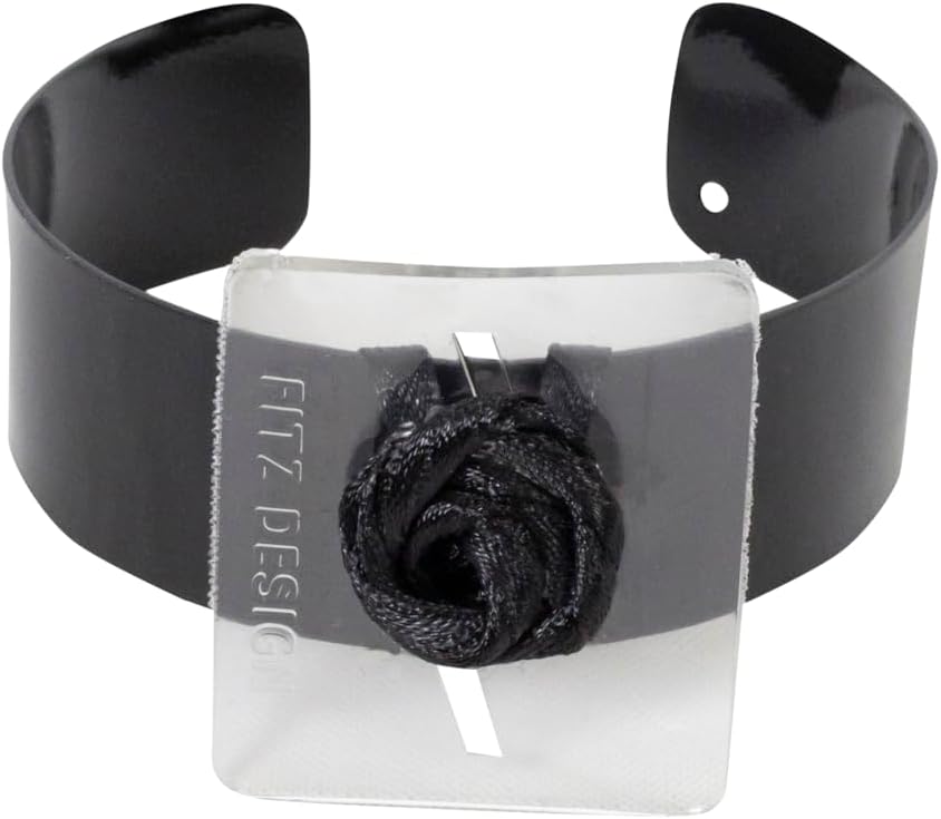 Reliant Ribbon Floral Accessories - Mayleigh Flower Cuff Rd, Licorice, Miscellaneous, 1 Piece
