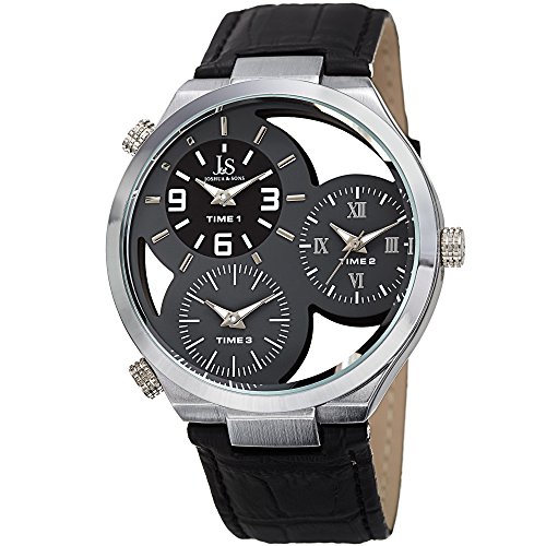 Joshua & Sons Triple Time Zone with�V�[�X���[�_�C�����ƃV���o�[�g�[���̃x�[��on Alligator�G���{�X�{�v�u���b�N�X�g���b�v�E�H�b�`jx119gy