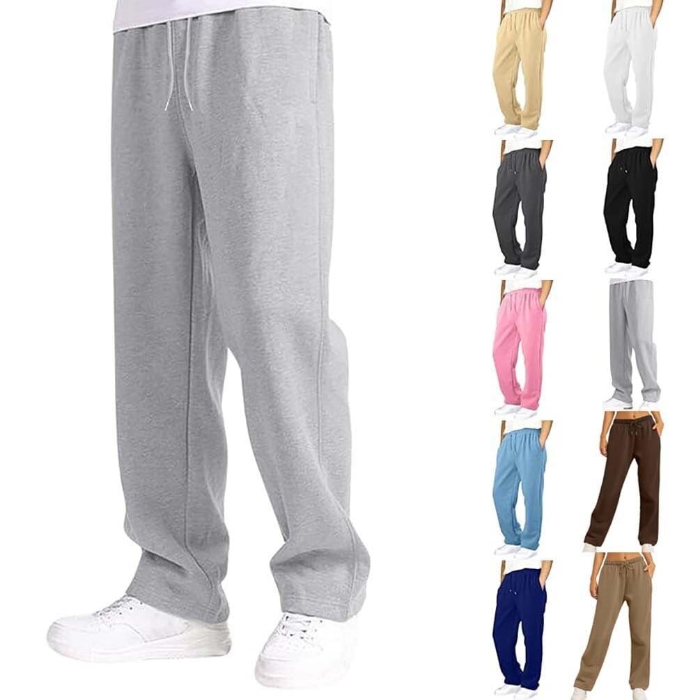 Luźne spodnie do joggingu męskie szerokie spodnie dresowe bawełniane spodnie dresowe Elastyczny pas Ciepłe męskie spodnie dresowe z kieszeniami