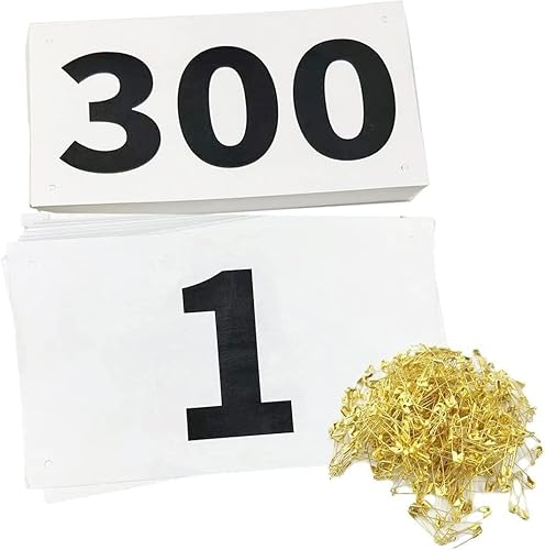 Miniatura 6 de Kayiete 1-200 baberos de carreras de carreras grandes números con pasadores de seguridad para eventos de carreras de maratón - Tyvek resistente al