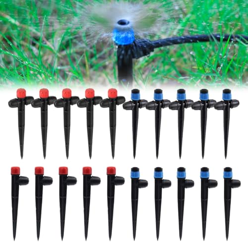 DOKRIN - DOKRIN Accessoires d'arrosage automatique,20 buses d'arrosage verrouillables, goutteurs à huit trous, à ressort et à débit réglable