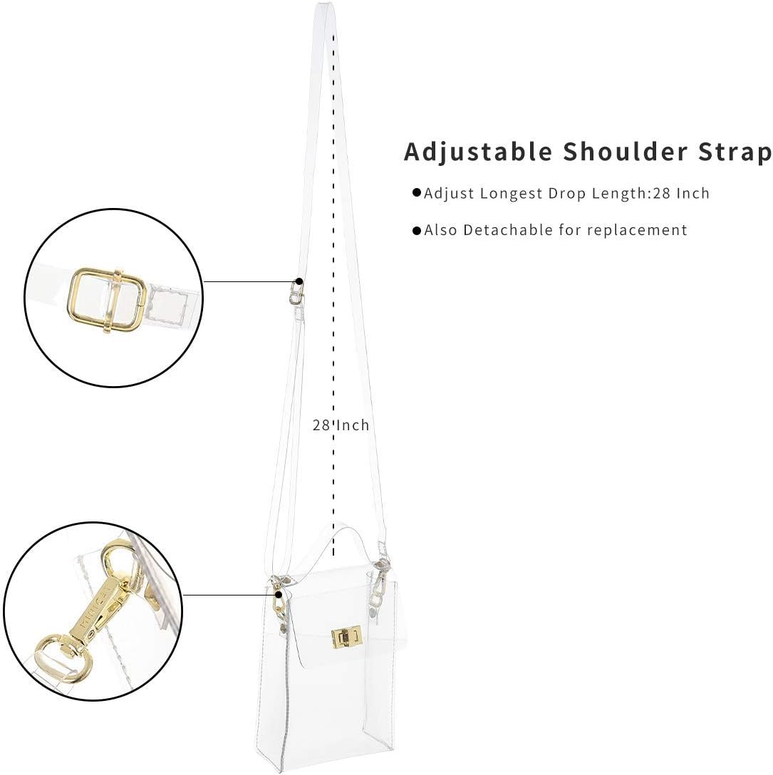 INICAT Clear Bag for Stadium Events Small Crossbody Purse Women Concert Approved Transparent Display Case Top Handbag Beach | Stadium Approved, Cell Phone, Jelly Purse - Image 6