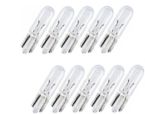 INION 10x Stück W1.2W T5 1.2W KFZ Auto Beleuchtung Glühlampe Glassockellampe Glühbirne Soffitte Autolampen