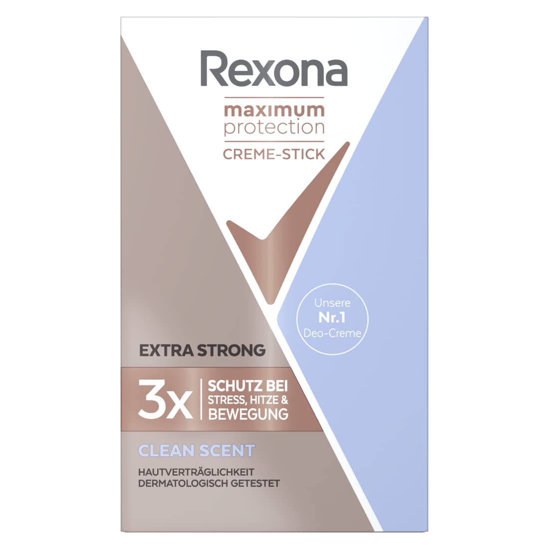 Rexona Maximum Protection - Desodorante antitranspirante en crema Clean Scent con 48 horas de protección contra la sudoración intensa y el olor corporal, 45 ml, 7 unidades