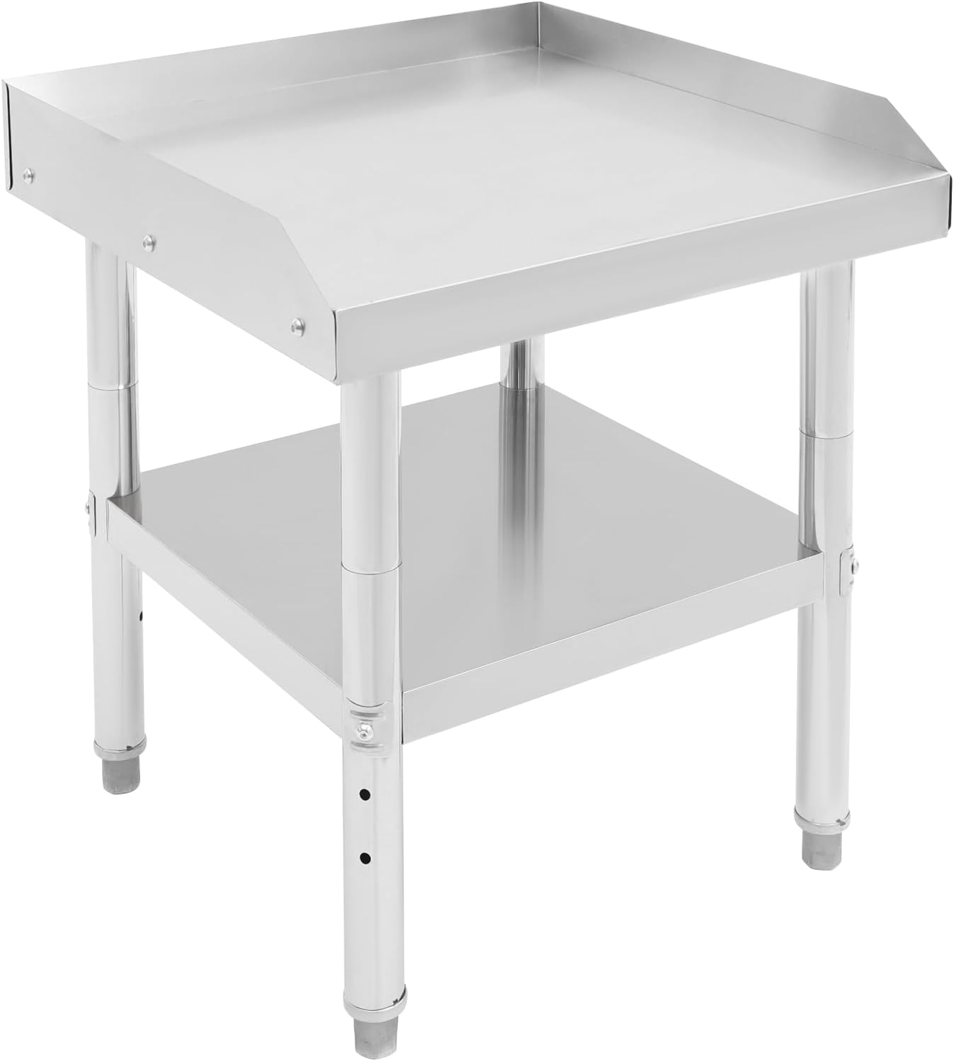 Top Work Table - 24 x 24 x 25 Inch Commercial Butcher Block Wooden Workbench with Adjustable Feet Height - Commercial Work Bench for Restaurant, Warehouse, Home, Kitchen, Garage