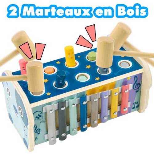 Montessori Toys For 1 Year Old -Baby Xylophone For Toddlers 1-3 Wooden Hammering Pounding Toys For 1 Year Old, Baby Montessori Toys 12 18 Months, Gifts For 1 2 Year Old Toddlers Boys Girls Infant #TOP6