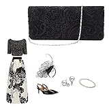 Stylische elegante praktische Abendtasche mit Metall Kette.