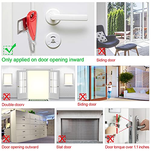 KUOGO Portable Door Lock2 Pack Solid Heavy Duty Extra Lock for