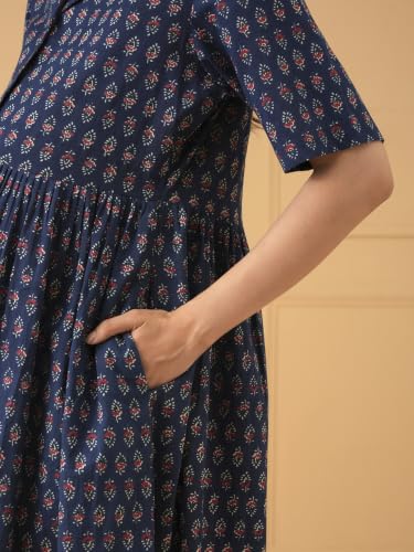 Image of The Mom Store Maternity and Nursing Dress | Pre and Post Pregnancy Dress for Womens | Zipper /Button Opening | Causal Wear | Trendy Stylish Causal Dresses for New Moms