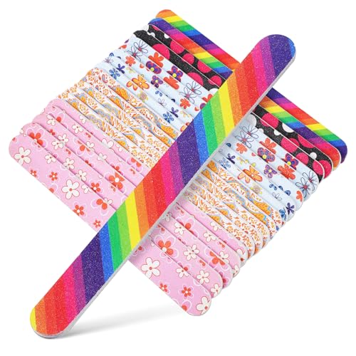 MOTHNUR 20 piezas Limas para Uñas Coloridas Multiuso Limas Gruesas para Manicura y Pedicura Herramientas Resistentes para Uñas Naturales y Acrílicas Almacenamiento Color Aleatorio