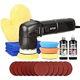 SPTA Pulidora Coche, Pulidora excentrica, Esponja Pulir para coche,6 velocidades Variables 2500RPM-5500RPM, Base 80-mm, Mango Lateral, 3M Cable, Lijadora para pulir Auto - HDA780S3DE