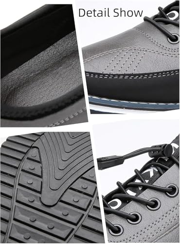 Large Size and Elastic Men's Stylish Color Matching Business Shoes, Comfortable Non-Slip Lace-up Rubber Sole Formal Shoes, Dress Shoes for Men, Men's Shoes4