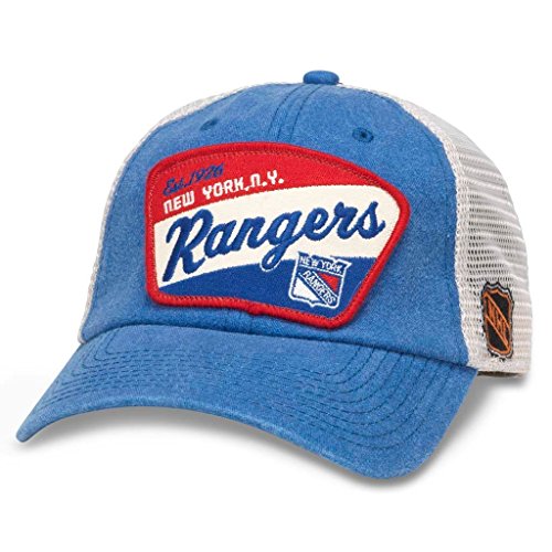 AMERICAN NEEDLE Ravenswood Officially Licensed NHL Team Mesh Hat New York Rangers Ivory/Royal (43422A-NYR)
