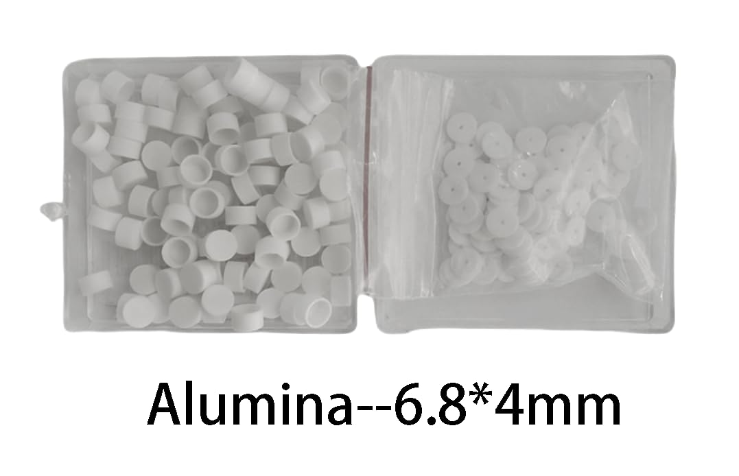 100 szt. Tygle do różnicowej analizy termicznej - ceramiczne płytki na próbki z aluminium/tlenku glinu do testów DSC i TGA(Alumina-6.8x4mm)