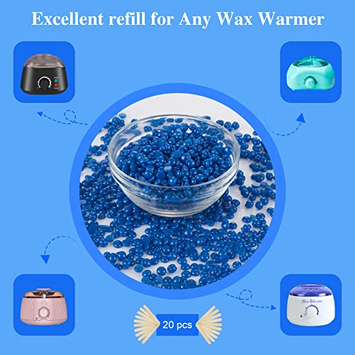 Image of PURPLESKY Waxing Beads for Hair Removal - 2.5LB Coarse Hard Wax with Sea Salt Scent, Sticks for Bikini, Facial, Leg, Back and Chest