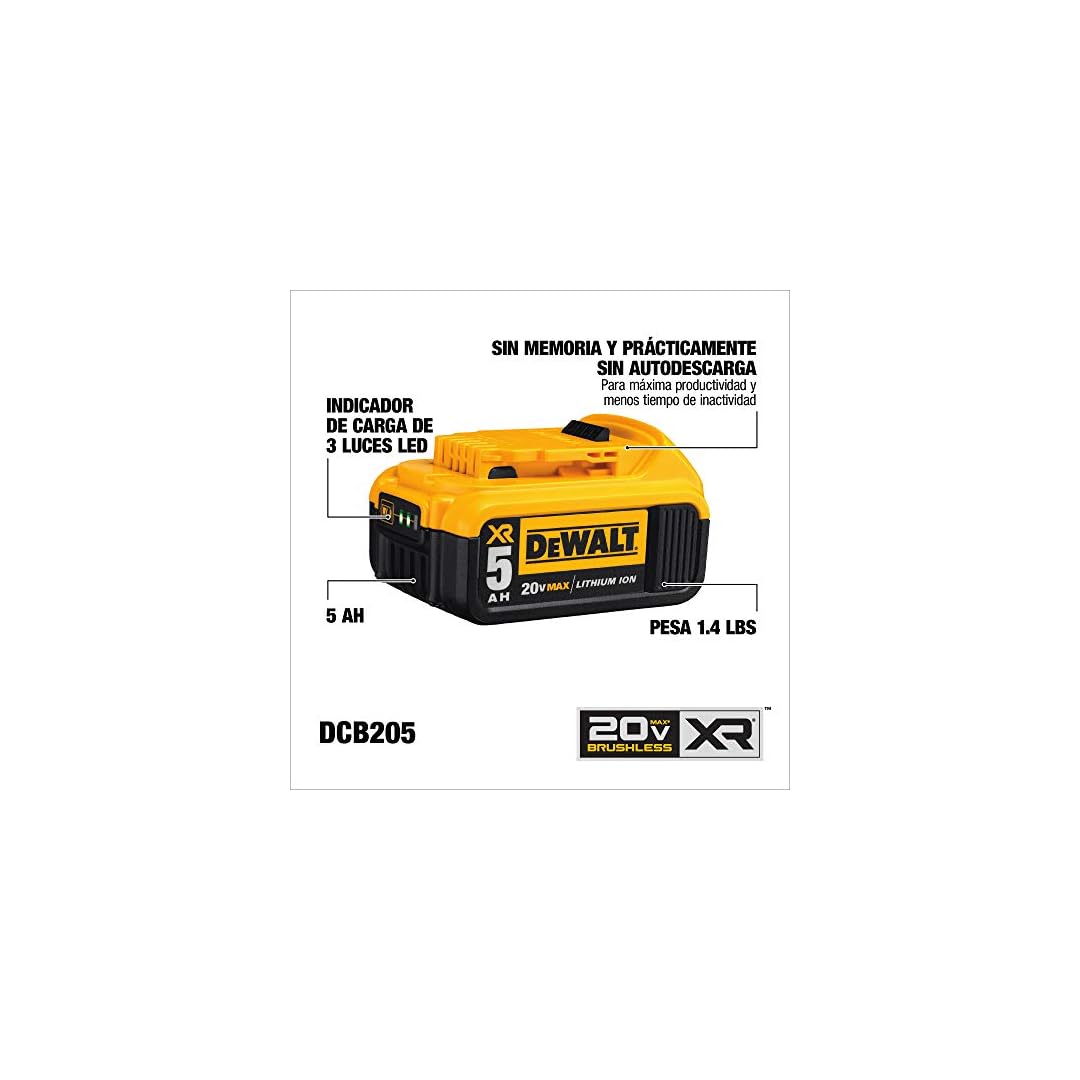 DEWALT 20V MAX XR Battery, Lithium Ion, 5.0Ah (DCB205)