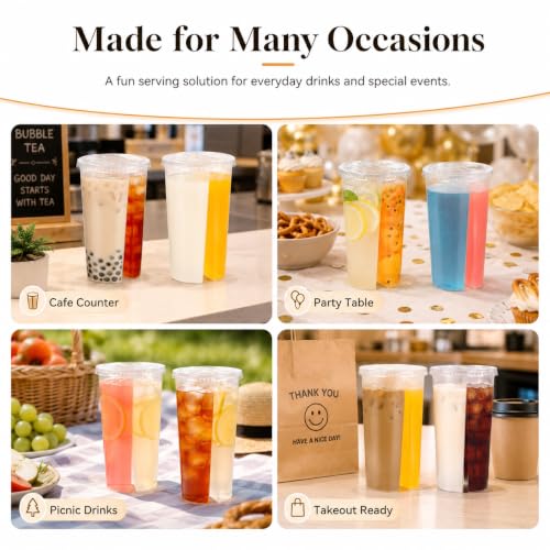 Vasos de plástico en forma de corazón para tés de burbujas en parejas y picnics 5